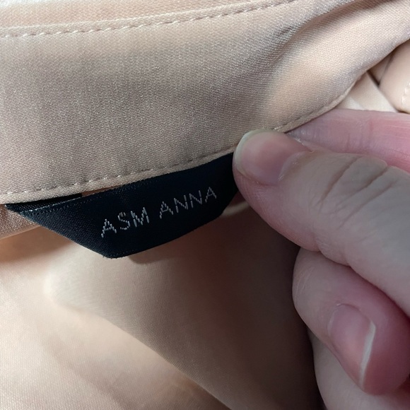 ASM ANNA midi shirt dress button down peach women’s size medium - Picture 4 of 4